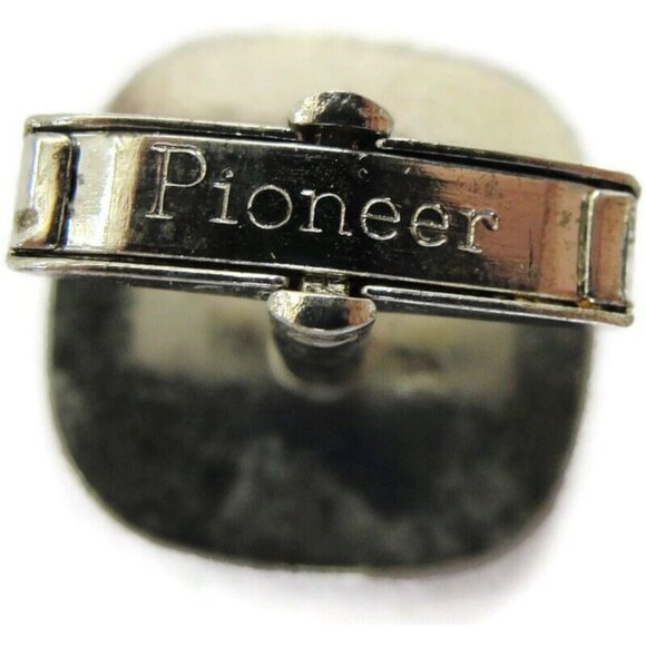 Pioneer Cufflinks Silver Tone Wedding Tux Vintage IOB - Picture 11 of 16